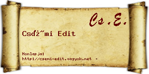 Csémi Edit névjegykártya